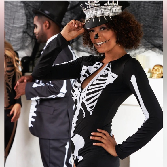 $24 NWT Tipsy Elves SEXY SKELETON BODYSUIT COSTUME sz XL MSRP $70 - Picture 3 of 6